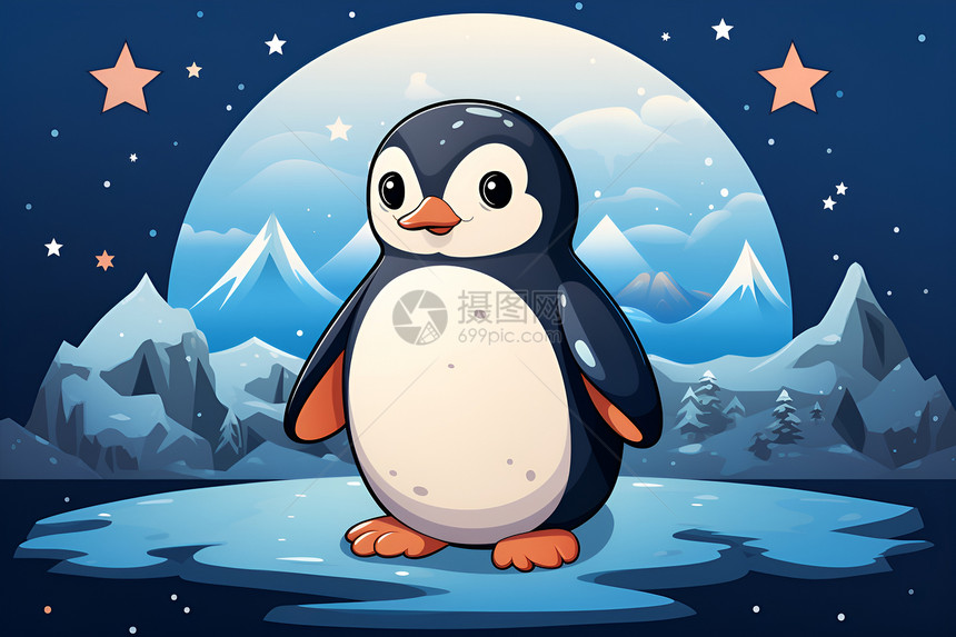 冬日的企鹅图片