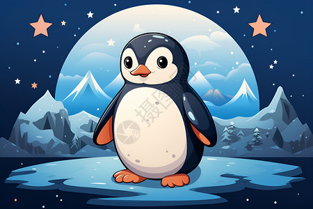 冬日的企鹅背景图片