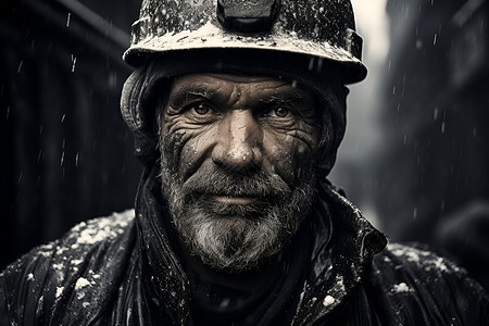 沧桑感的煤矿工人背景图片