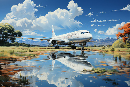 客运的民航飞机背景图片
