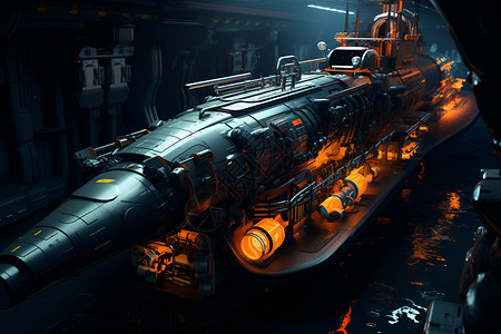 鱼雷管精密工程的潜水艇设计图片