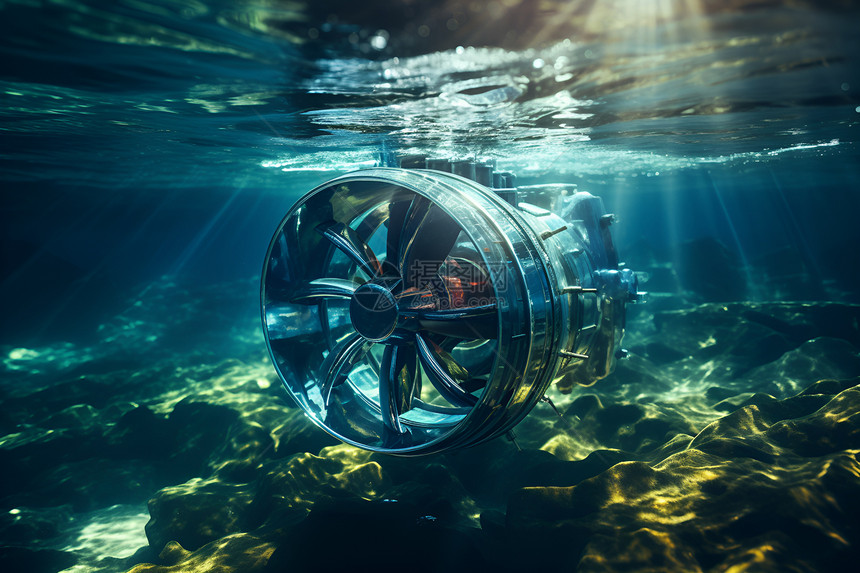 高科技水下涡轮机系统图片