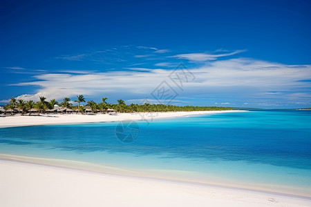 夏季热带海岛的美丽景观背景图片