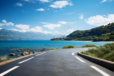 风景优美的山川湖海景观背景图片