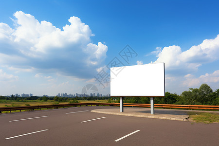 郊区道路上的大型广告牌背景图片