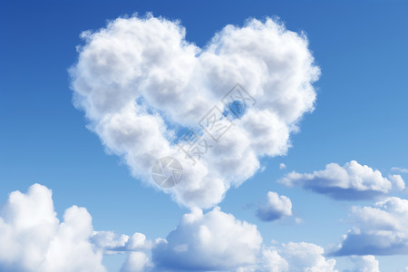 天空中浪漫的心形云彩设计图片