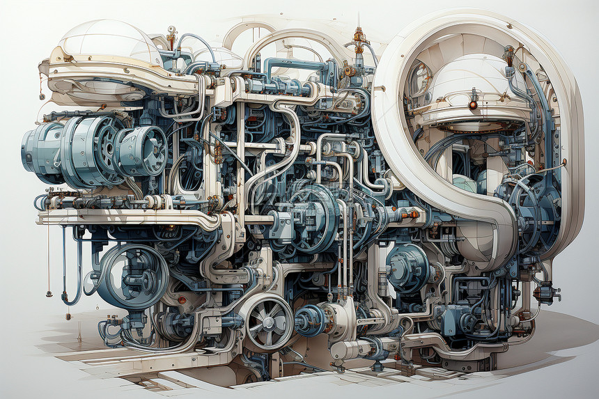 复杂结构的金属机械图片