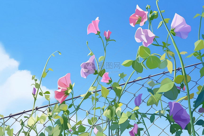 春意盎然的牵牛花花朵图片