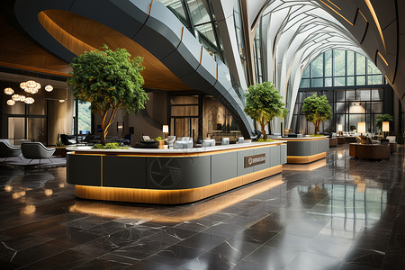 隆平高科高科融大厅的接待台设计图片