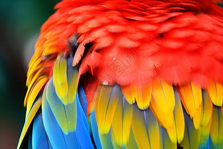 彩虹热带鹦鹉的绚丽羽毛背景图片