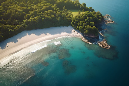 热带岛屿上的海滩背景图片
