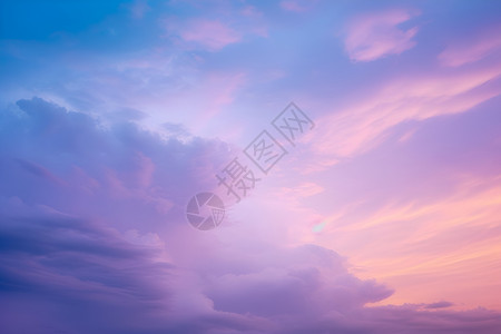 粉蓝色天空背景图片
