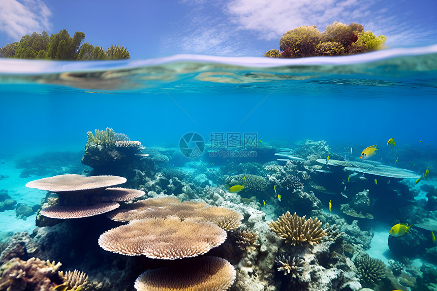 多彩珊瑚礁图片