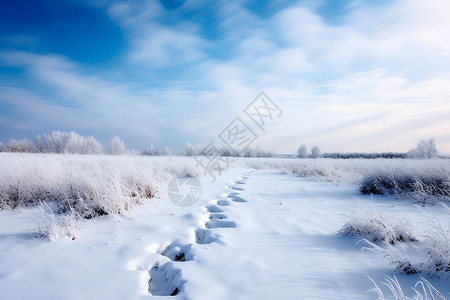 冰雪覆盖的山林道路背景图片