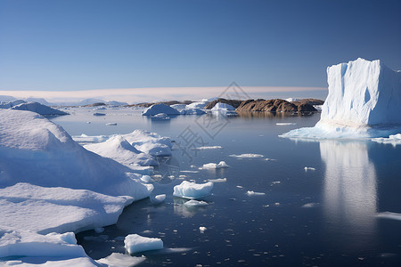 峡湾里的冰川背景图片