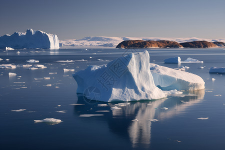 蓝天下的冰山背景图片