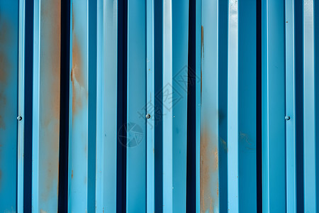 蓝色铁皮墙背景图片