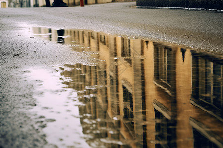 雨天街道背景图片