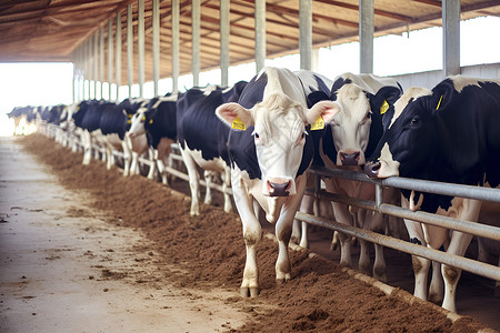 农场里一群奶牛背景图片