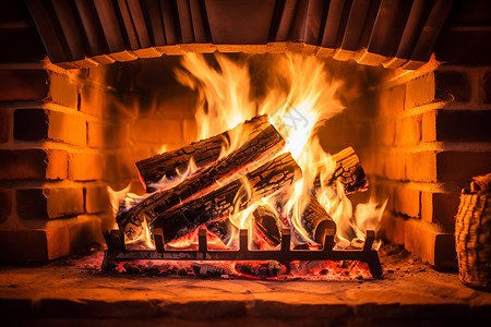 冬日暖炉背景图片