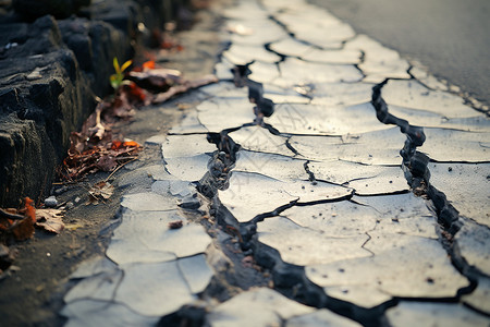 地震损坏的道路背景图片