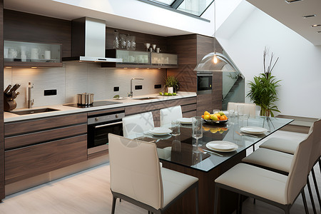 现代化家庭厨房背景图片