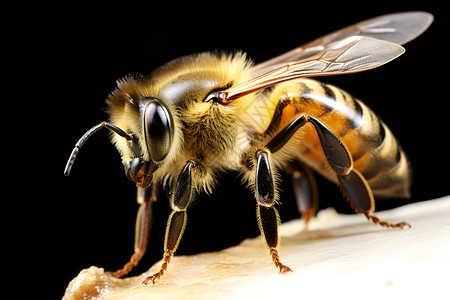 昆虫飞行一只黄色的蜜蜂背景