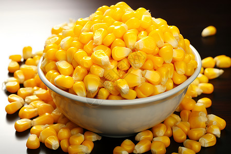 金黄玉米一碗金黄的玉米粒背景