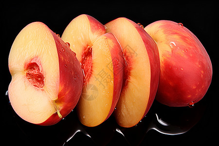 熟透多汁的桃子背景图片