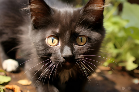 可爱的黑猫背景图片