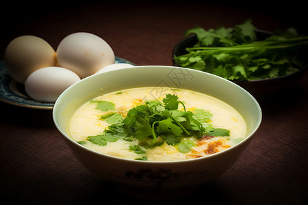 美味鸡蛋汤一碗营养汤背景