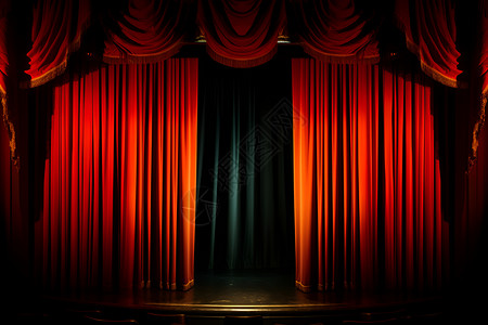 红幕下的灯光和舞台背景图片