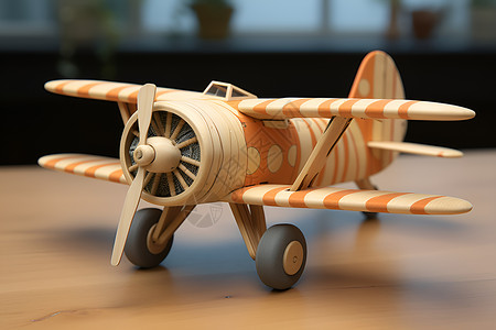 手工木制的飞机背景图片