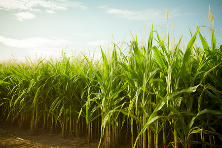 田地中的甘蔗背景图片