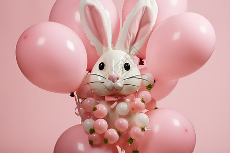 兔子气球可爱的毛绒兔子背景