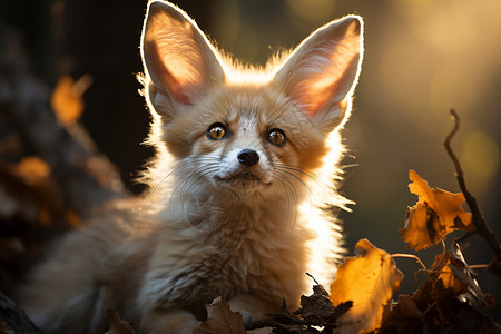 可爱的野生狐狸背景图片