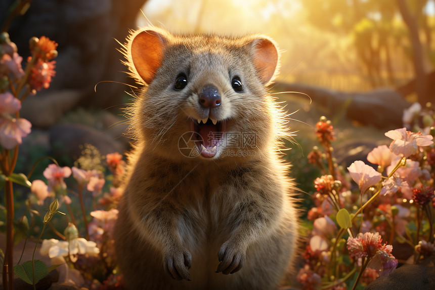 阳光下的野生仓鼠图片