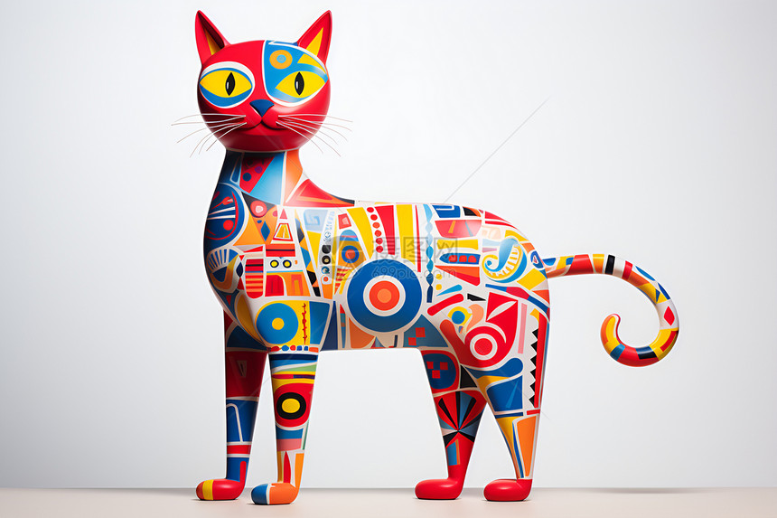 艺术的彩色猫咪图片