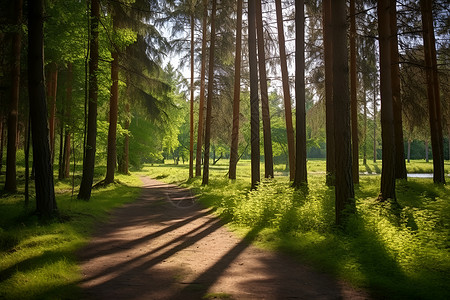 森林间的小径背景图片