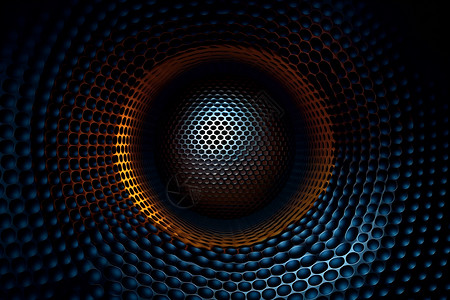 圆形科技光效蜂巢状的扬声器背景