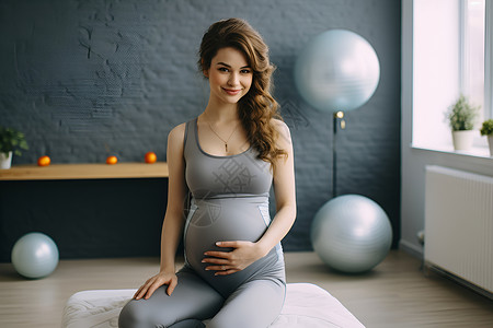 做瑜伽的孕妇背景图片