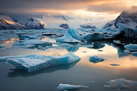 冰山大海融化的浮冰高清图片