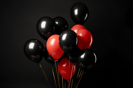 黑色装饰艺术字气球装饰背景
