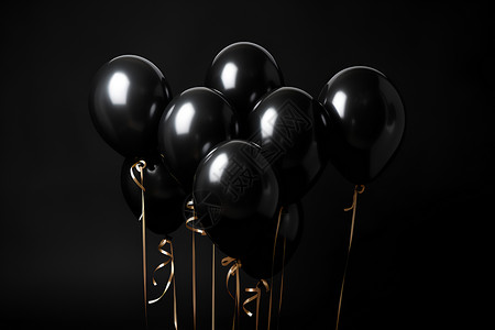 黑色气球装饰背景图片