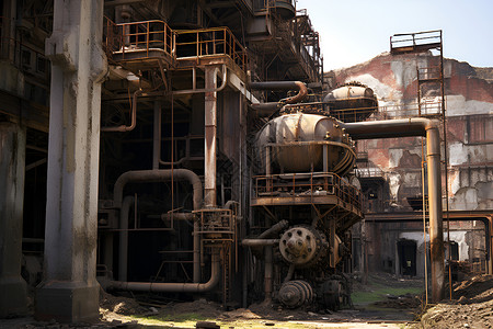 废墟与工业背景图片