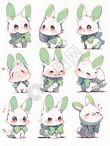 可爱搞笑的小白兔背景图片