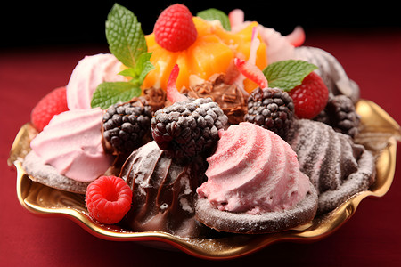 冰激凌巧克力日精致甜品盛宴背景