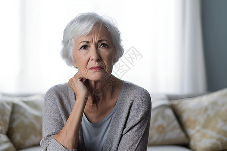 一名孤独的老年女性背景图片