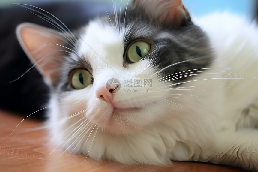 木板上的猫咪图片