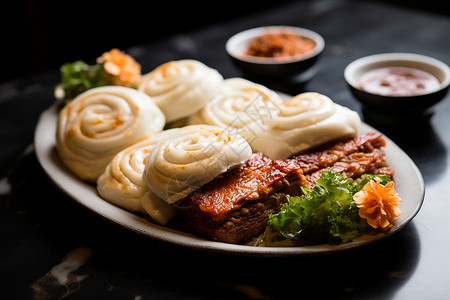 烤肉蘸料美食盛宴背景